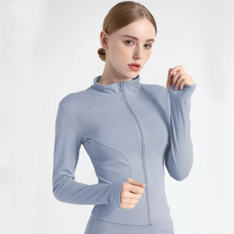 Women's long sleeve sports jacket for yoga and fitness