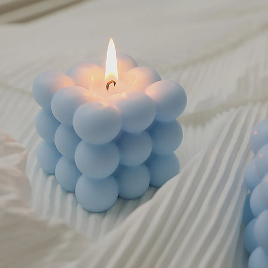 Space style bubble cube candle